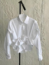 Cropped Pleated Solid Color Shirt